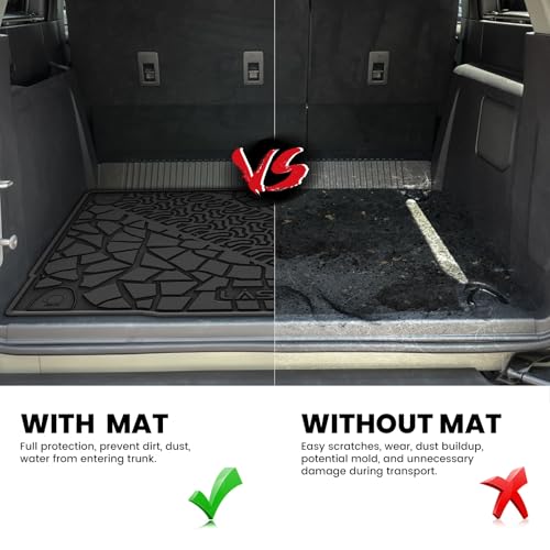 LASFIT Floor Mats & Cargo Liner for Ford Bronco 4-Door Carpet Floor Only 2026 2025 2024 2023 2022 2021 All Weather TPE SUV Trunk Mat Custom Fit Cargo Area Mat, 1st+2nd Row+Trunk Liner Full Set - style: 4) Bronco 4-door| 21-25 | Combo Set Carpet Floor