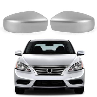 Moonlinks Compatible with Nissan Sentra 2013 2014 2015 2016 2017 2018 2019 Side Mirror Cover Replacement,Silver Left Driver & Right Passenger Side Door Rearview Side Mirror Cap Without Turn Signal - size: Silver-Pair
