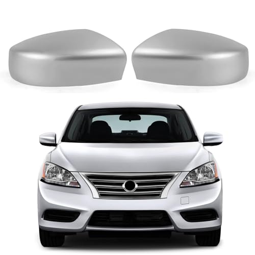 Moonlinks Compatible with Nissan Sentra 2013 2014 2015 2016 2017 2018 2019 Side Mirror Cover Replacement,Silver Left Driver & Right Passenger Side Door Rearview Side Mirror Cap Without Turn Signal - size: Silver-Pair