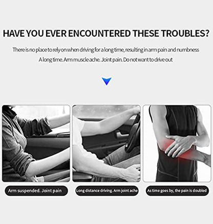 JEYODA Car Armrest Pad, Left Elbow Support, General Leather Booster Pad, Central Armrest Box, Adjustable Armrest (Black White line) - color: Black white line