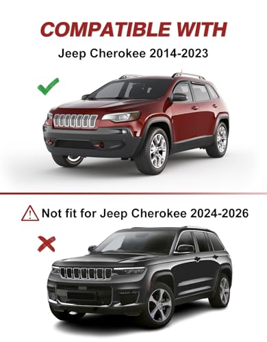 in-Channel Window Rain Guards Fit for Jeep Cherokee 2014-2023, Extra Durable Window Visors Window Deflectors Vent Visors Vent Shades Car Accessories-4 pcs - size: Fit for 2014-2023 Jeep Cherokee