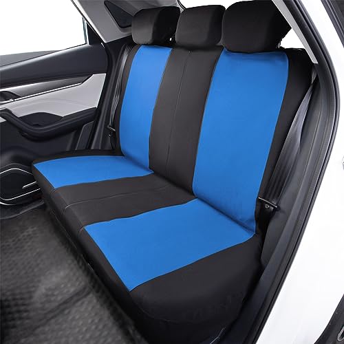 Flying Banner Rear Bench car seat Covers car seat Protectors Split 40/60 50/50 60/40 (Black & Blue, Value) - color: Black & Blue, size: Value