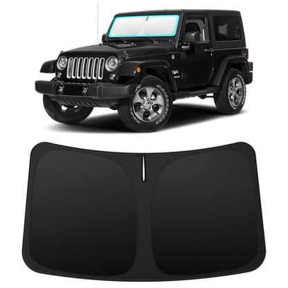 INSAUTO Custom Fit Windshield Sun Shade Accessories for Jeep Wrangler TJ JK 1997-2018, Foldable Front Window Sunshade, UV & Heat Reflector, Keeps Interior Cool, Includes Storage Bag - size: for 1997-2018 Jeep Wrangler