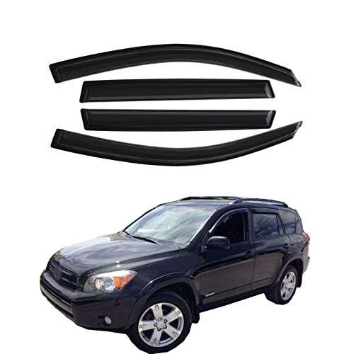 Smoke Out Channel Window Visors Compatible with Toyota RAV4 2006-2012 Wind Deflectors Sun/Rain Guards 94608 - size: For 2006-2012 RAV4
