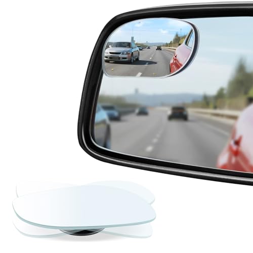 LivTee Blind Spot Mirrors, HD Glass Frameless Convex Rear View Mirrors, Wide Angle Adjustable Stick for Side Mirror, Automotive Exterior Accessories for Car, SUV & Trucks, Pack of 2 - color: Rounded Oval, size: Pack of 2