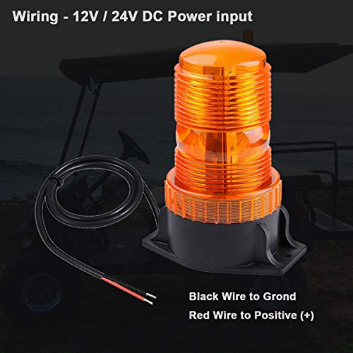 WOWTOU Magnetic Amber Led Strobe Lights for Forklift Golf Carts UTV Cars Trucks Tractor, 12V 24V Safety Warning Roof Top Flasher Emergency Flashing Beacon - color: Amber