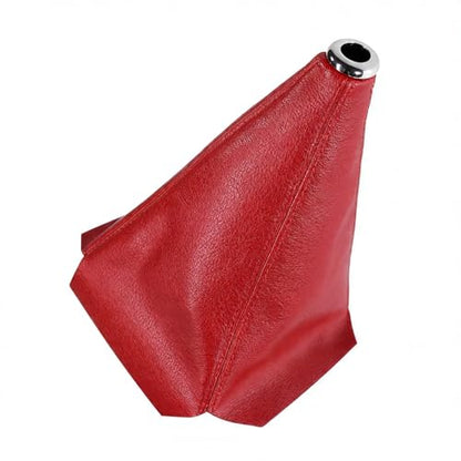 Automotive Shift Knob Dust Cover, Leather Construction, Shifter Boot Cover Replacement Part, Universal Fit for Manual/Automatic Transmissions Automotive Interior Accessories (Red) - color: Red