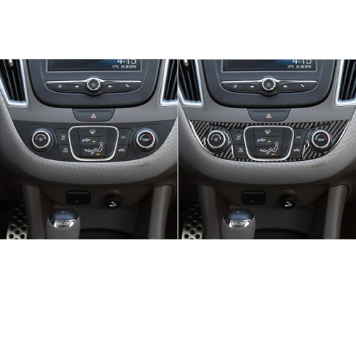 Black Carbon Fiber Compatible with Chevy/Chevrolet Malibu 2016-2025 2017 2018 2019 2020 2021 2022 2023 2024 Accessories Car Dash Climate Panel Cover Interior Trim Sticker Decal -B - color: Central Control Frame -B