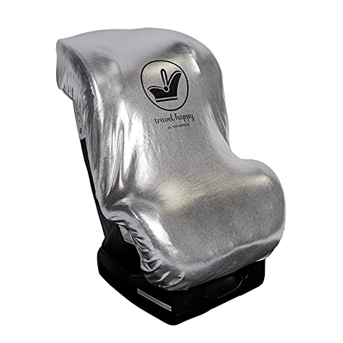 J.L. Childress Cooling Car Seat Heat Shield & Sun Shade Cover - Heat Protector & Cooler for Baby Car Seat, Reflective Summer Protection, Travel Accessories, Blocks UV Rays - Silver