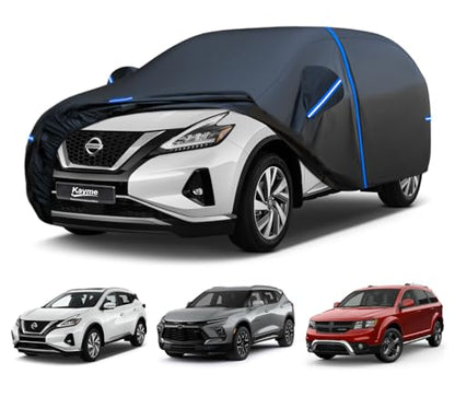 Kayme SUV Car Cover Custom Fit for Nissan Murano, Chevrolet Chevy Blazer, Dodge Journey,Windproof Upgraded & 100% Waterproof All-Weather Full Exterior Cover Rain Snow Protector with Door Zipper, Towel - size: Fit for Nissan Murano,Chevy Blazer,Dodge Journ