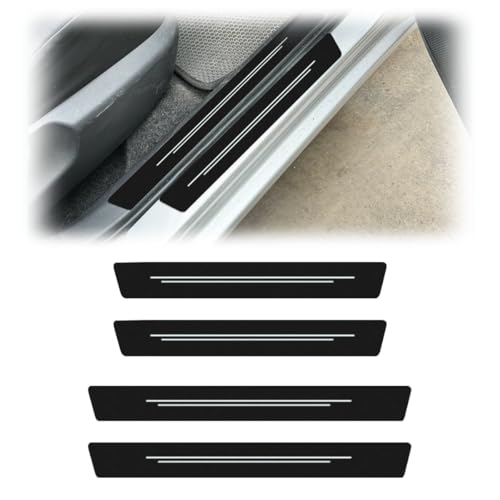 Car Door Sill Protector, Carbon Fiber Anti-Scratch Threshold Strips Stickers, Waterproof Front Rear Door Entry Edge Guard, Universal Auto Exterior Decoration Accessories(White-4PCS) - size: White-4PCS