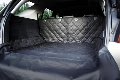 Bulldogology SUV Cargo Liner for Dogs 55"x106" Heavy Duty Pet Trunk Cargo Cover - Dog Car Seat Cover Waterproof Nonslip - Dog Hair, Muddy Paws, Scratches Cover Protector for Cars Vans (X-Large, Black) - color: Standard Black, size: XL