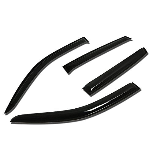 Auto Dynasty Window Visors Compatible with 2005-2009 Hyundai Tucson, 4Pcs Front & Rear Tape-On Window Vent Visor Deflectors Rain Guard, Glossy Dark Smoke - size: 05-09 Tucson
