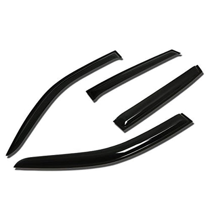 Auto Dynasty Window Visors Compatible with 2005-2009 Hyundai Tucson, 4Pcs Front & Rear Tape-On Window Vent Visor Deflectors Rain Guard, Glossy Dark Smoke - size: 05-09 Tucson