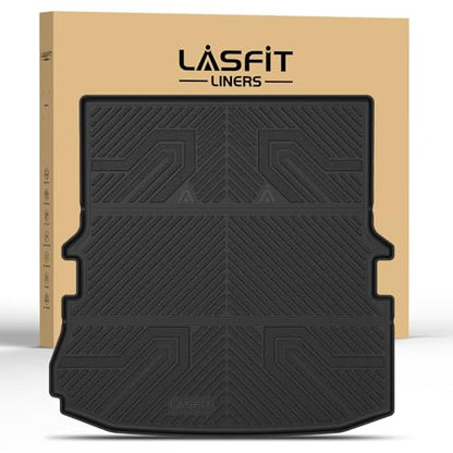 LASFIT Trunk & Backrest Mat for Ford Explorer 2011-2019, Custom Fit All Weather Protector TPE One-Piece Design Easy Installation Trunk with Seatback Mat, 1pc Black - style: 3) Explorer 6&7 Seats| 11-19 | Cargo&Seatback
