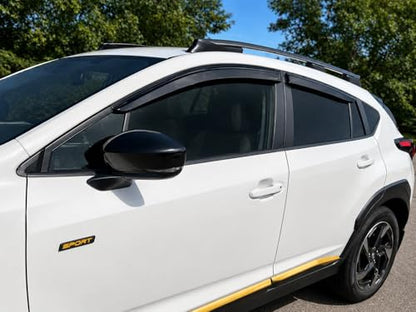 2024-2026 Tape-On Side Window Deflector Visors for Subaru Crosstrek & for Subaru Impreza Smoke Tinted Rain Guards Base Premium Sport Limited RS 2025 - size: For Subaru Crosstrek 2024-2026