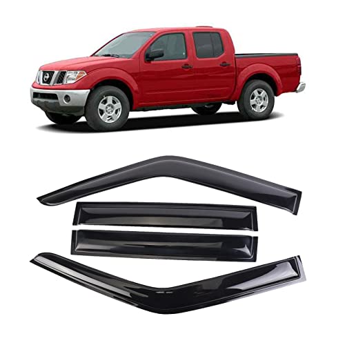 Window Visor Tape-On Deflectors for Trucks 2000-2004 Nissan Frontier Super/Crew Cab, Rain Guards, Window Visors for Cars, Vent Deflector, Window Deflectors 4 pcs 94627 - size: 2000-2004 Nissan Frontier Super/Crew Cab
