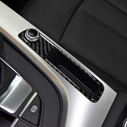 NVCNX Real Carbon Fiber Compatible with Audi B9 A4 S4 2017-2025 / A5 S5 RS5 2018-2025 2019 2020 2021 2022 2023 2024 Car Center Console Volume Control Panel Cover Sticker Interior Trim Accessories 1PC - color: Console Volume Control Panel