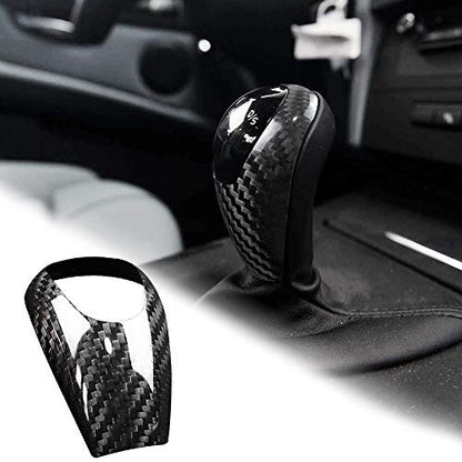 AIRSPEED Carbon Fiber Gear Shift Knob Cover Interior Trim for BMW M3 M5 M6 Accessories(Black) - style: Style D
