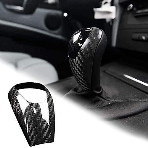 AIRSPEED Carbon Fiber Gear Shift Knob Cover Interior Trim for BMW M3 M5 M6 Accessories(Black) - style: Style D