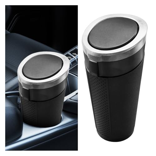 Car Trash Can Bin with Lid, Leakproof Automotive Side Door Garbage Can, Mini Vehicle Cup Holder Trash Bin, Portable Auto Organizers & Storage Accessories for Car, Home, Office (1PC/Silver) - color: 1PC/Silver