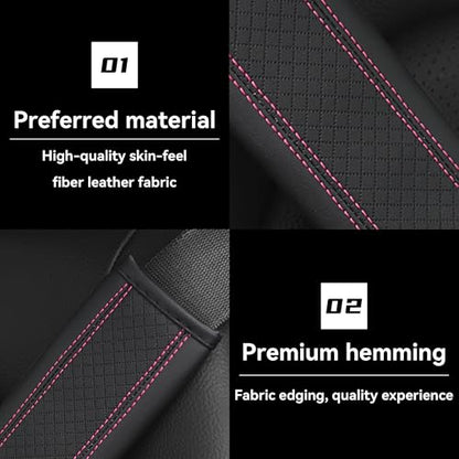 2PCS Car Seat Belt Cover, Soft Shoulder Strap Covers Harness Pads, Safety Leather Seatbelt Comfort Driving Cushion Protect Your Shoulder and Neck Universal for Car, SUV,Truck (Black/Pink) - color: Black/Pink