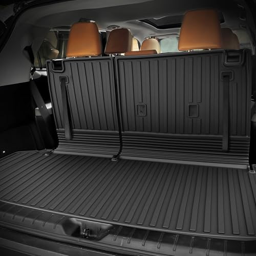 AOMSAZTO Floor Mats and Cargo Mat Compatible with 2024-2025 Toyota Grand Highlander (7 Seats Only): All Weather TPE Protection Full Set Grand Highlander Floor Liners (Not Fit Highlander) - style: 2024+ toyota grand highlander floor mats and cargo mat