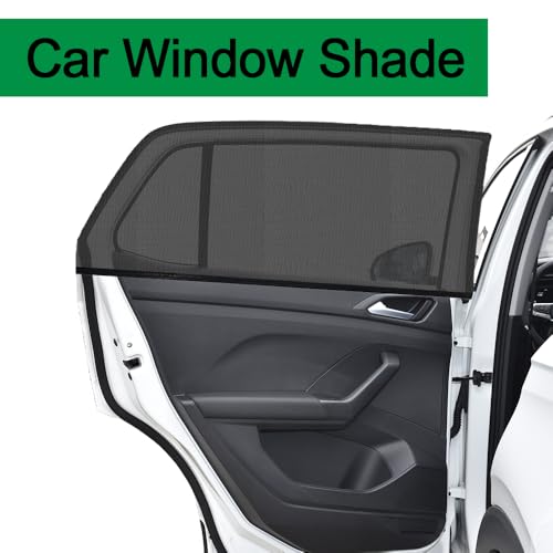 2PCS Car Window Shades, Car Window Covers, UV Protection Mesh Side Car Window Sun Shades, Automotive Window Accessories Stretchy Side Windows Car Shade Suitable for Vehicles (Rear Window)