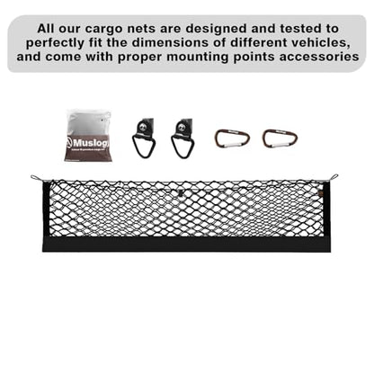 Muslogy Truck Bed Cargo Net Compatible with Toyota Tundra 2007-2024 2025 2026 Accessories, Pickup Truck Bed Cargo Organizer Storage Net with Heavy Duty Carabiners - style: 2007+ Tundra