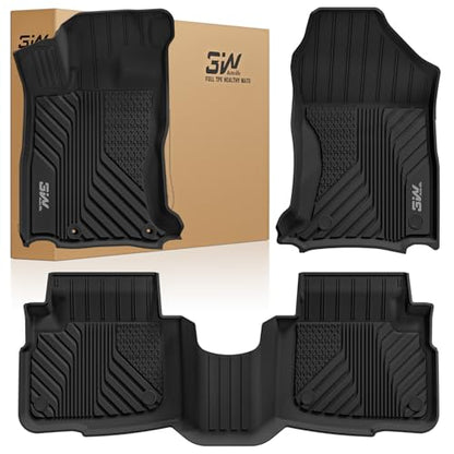 3W Floor Mats Fit for Subaru Outback & Legacy 2020-2025 TPE All Weather Custom Fit Floor Liner for Subaru Outback & Legacy 2025 2024 2023 2022 2021 2020 1st & 2nd Row Car Mats, Black - size: 2.For Subaru Outback | 20-25 | 1st & 2nd Row