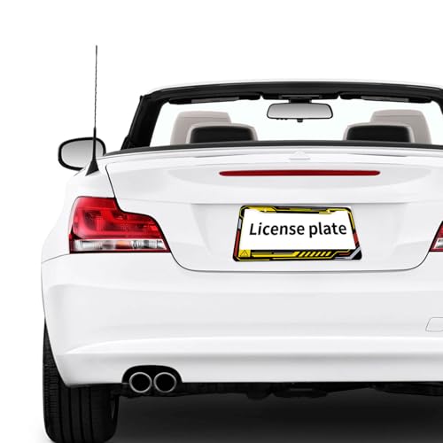 Cyber Racing License Plate Frame Gaming Tech Futuristic HUD Personalise Stainless Steel Funny Design Compatible with Standard License Plate Holder for USA and Canada 6.3 x 12.2 in - color: Cyber Racing, size: 6.3 X 12.2 In-1PC