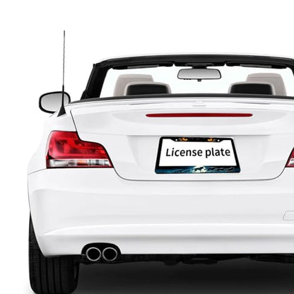 Wolf License Plate Frame Wolf Pack Moon Ferocious Animal License Plate Personalise Stainless Steel Funny Design Compatible with Standard License Plate Holder for USA and Canada 12.2" X 6.2" - color: Wolf_30