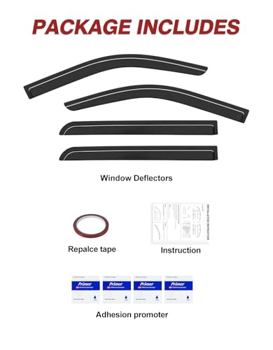Outside-Mount Window Rain Guards Fit for Chevrolet (Chevy) Silverado&GMC Sierra 1500 2500HD 3500HD Crew Cab 2014-2018, Extra Durable Window Visors Deflector Dark Smoke Vent Shades Car 4-pcs - size: 14-18 Silverado/Sierra 1500 2500HD 3500HD Crew Cab