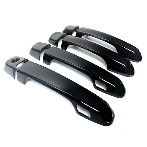 Door Handle Covers Trim Compatible with Toyota 4Runner 4WD N280 Prado J150 2010-2022 2017 2018 2019 2020 2021 Car Styling Accessories Exterior Door Handles with Smart Key Holes Glossy Black 8PCS ABS - color: Glossy Black, size: With Smart Key Holes