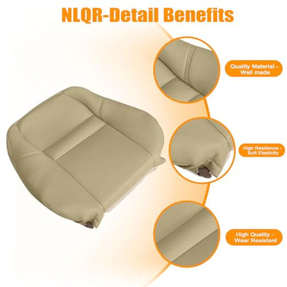 NLQR Front Driver & Passenger Side Bottom & Top Lean Back Replacement Seat Covers Tan Microfiber Leather Compatible with Honda CRV 2007 2008 2009 2010 2011 - color: Tan