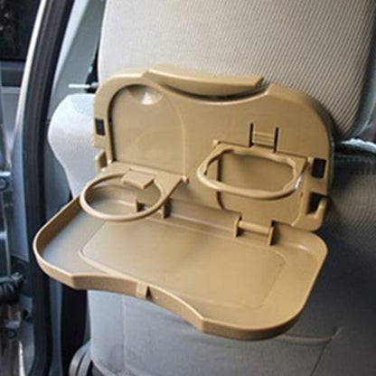 BaoST Multi-Function Car Folding Dining Table Tablet Holder Travel Car Back Seat Organizer Portable Car Food Drink Holder Tray Foldable Food Cup Tray Stand Desk Kids Snack Rack Black