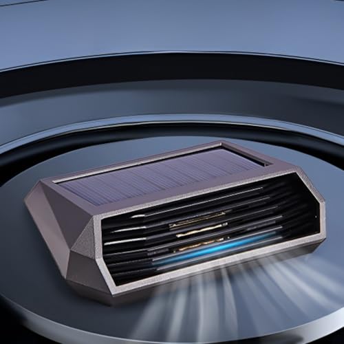 Solar-Powered Car Air Purifier with USB Charging & Ozone Odor Elimination - Portable HEPA Filter-Free Ionizer for Pet Odors, VOCs - Compact, Silent, Best for Car Use (8813 black) - color: 8813 gray