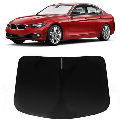Windshield Sun Shade for 2013-2018 BMW 3 Series 320i 325i 328i 330i 335i F30 F31, Car Front Window Sunshade with 240T Sun Visor Protector Blocks UV Rays Heat Sun Shield Accessories - size: For 3 Series 2013-2018