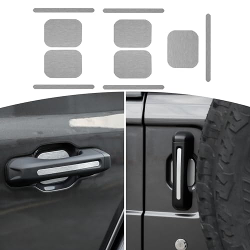 RT-TCZ for Jeep JLU Tailgate Door Handle Covers Inserts Scratch Protector for Jeep Wrangler JLU 2018 up Silver Exterior Accessories 10pcs - color: Silver