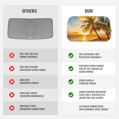 Car Windshield Sun Shade - Reflector Sunshade Offers Ultimate Protection for Car Interior, Cool Reflective Sun Blocker Fits Small Sedans, Mini SUVs - color: Sunrise-Yellow