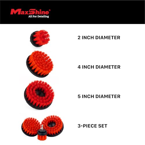 Maxshine 5" Universal M8 Medium-Duty Drill Brush for Upholstery & Carpet – Power Scrubber Attachment for Car Detailing, Fabric & Home Cleaning – Deep Cleaner Removes Stains & Grime - size: 5"