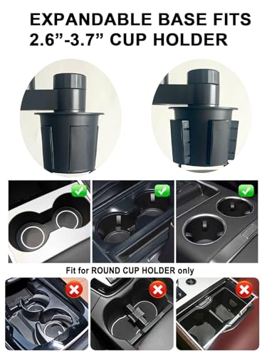 Car Cup Holder Tray, Cup Holder Table Expander for Car - Secure & 360°Adjustable Swivel arm, 9.84" Table, Car Tray fit for Cup Holders 2.56"-3.7" dm Wide