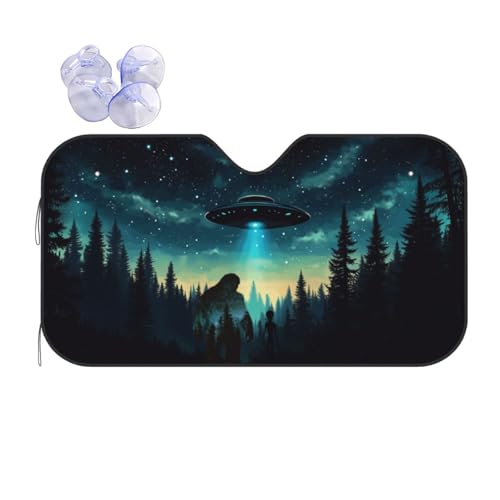 Alien Tree Car Sun Shade Windshield Sunshade Foldable Front Window Shield Cover for Truck SUV - color: Blue1