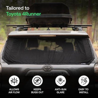 Luno Trunk Window Shade for Toyota 4Runner – Magnetic Rear Hatch Screen for Camping, Bug Protection – Breathable Mesh, Durable Nylon – Car Camping Essential w/Storage Pouch – 4Runner Accessory