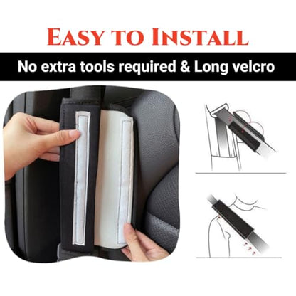 Seat Belt Cover Pad,Cute Bow Seatbelt Covers,2Packs & 4Packs Car Seat Strap Pads, Seatbelt Cushion,Seat Belt Cover for Women (Black,2)