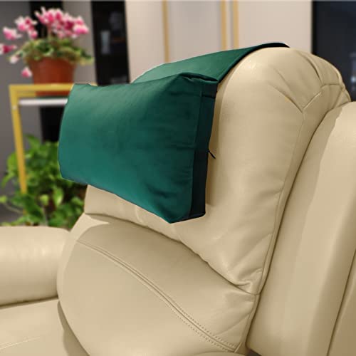 Non-Slip Head Pillow for Recliners - Neck Support Cushion with Velvet Cover for Pain Relief at Home, Office and Travel (Green) - color: Green