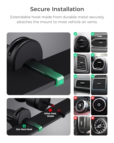 iOttie iTap 3 Magnetic Air Vent Car Mount Phone Holder with Magnetic Ring Adapter. Compatible with iPhone, Samsung Galaxy, Google Pixel, Huawei, LG, and All Qi Compatible Smartphones - style: Air Vent Mount