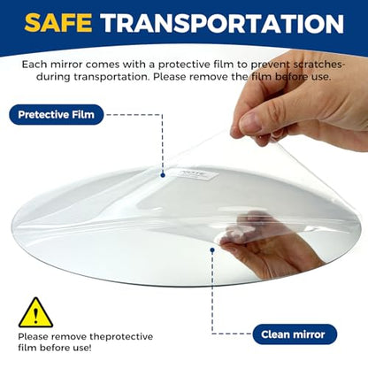 acrylic convex mirror 180° adjustable wide-angle indoor security mirror suitable for monitoring blind spots in parking lots Garage warehouses offices and traffic safety management (11.7in)