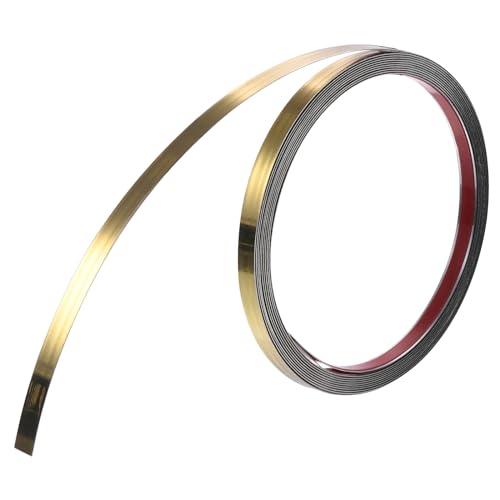 uxcell Wall Trim Molding, Stainless Steel Peel and Stick (Mirror-Like Finish), for Ceiling, Mirror Frame 16.4Ft x 0.4in，Gold - color: Gold, size: 16.4 ft x 0.4 in