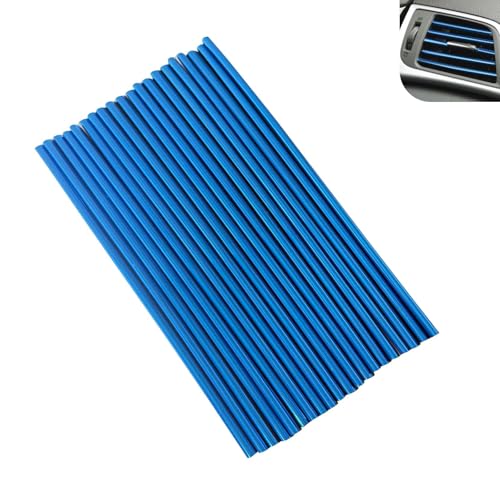 20Pcs Car Vent Trim Strip, Reflective DIY Chrome Car AC Vent Outlet Decorating Strip, Waterproof Bendable Trim Line for Most Straight Outlet, Universal Modified Interior (Blue) - color: Blue